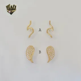 (1-1185-3) Gold Laminate - Stud Earrings - BGF