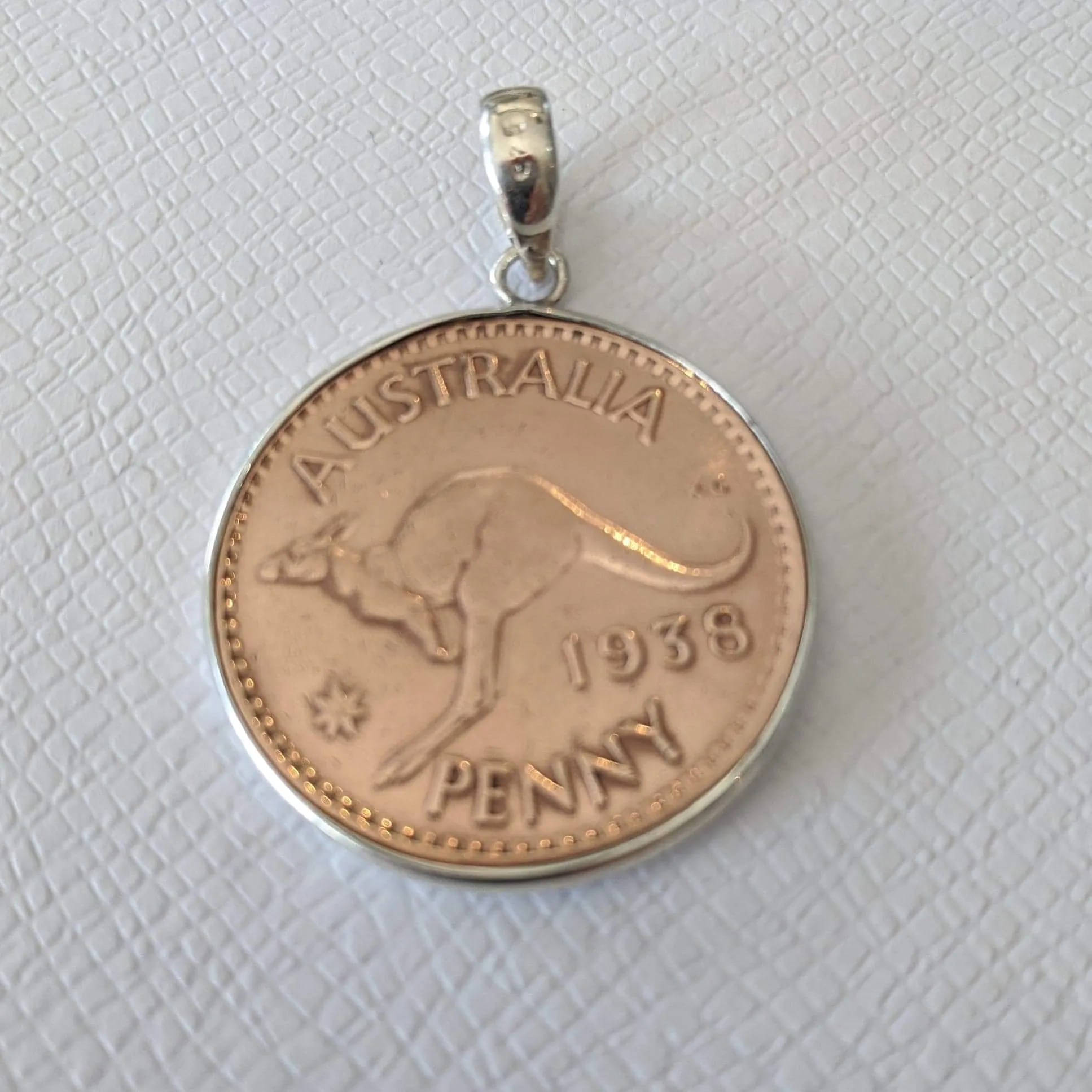 1938 Australian Penny coin pendant