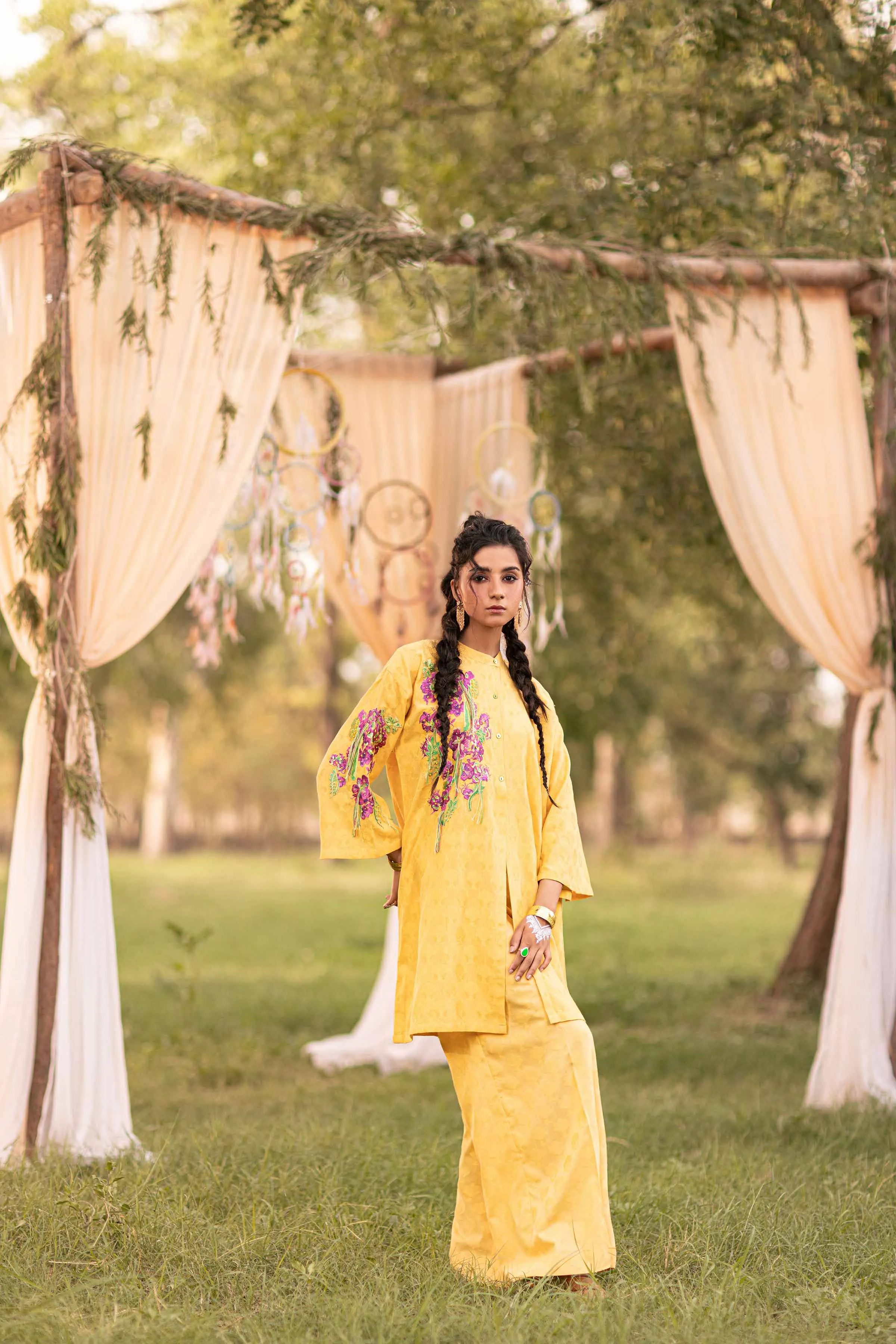 2 Piece - Embroidered Fustaan - FS24-64