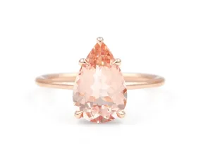 2.46-Carat Pear Morganite Solitaire Ring