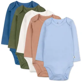 5-Pack Organic Cotton Long Sleeve Bodysuits