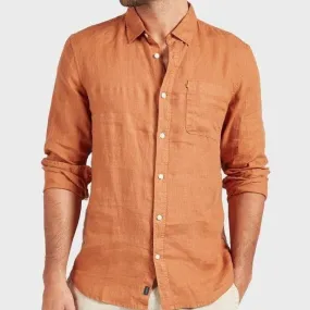 Academy Brand Men's Hampton Linen Long Sleeve Shirt - Biscuit