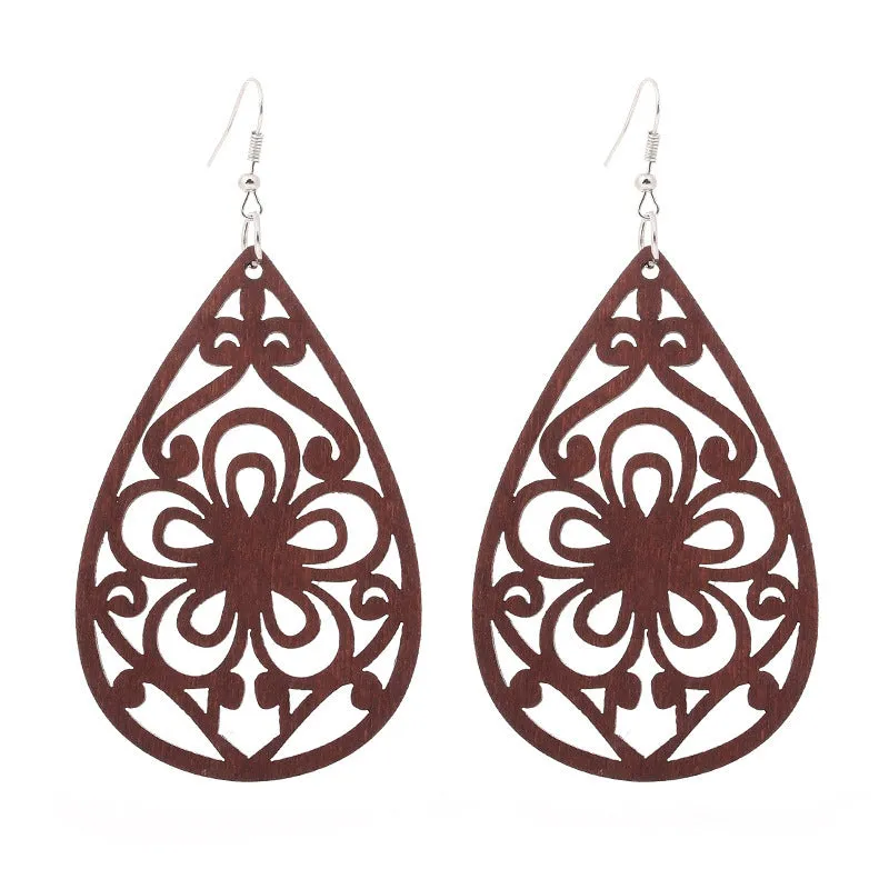 African Print Earrings | Brown symbol