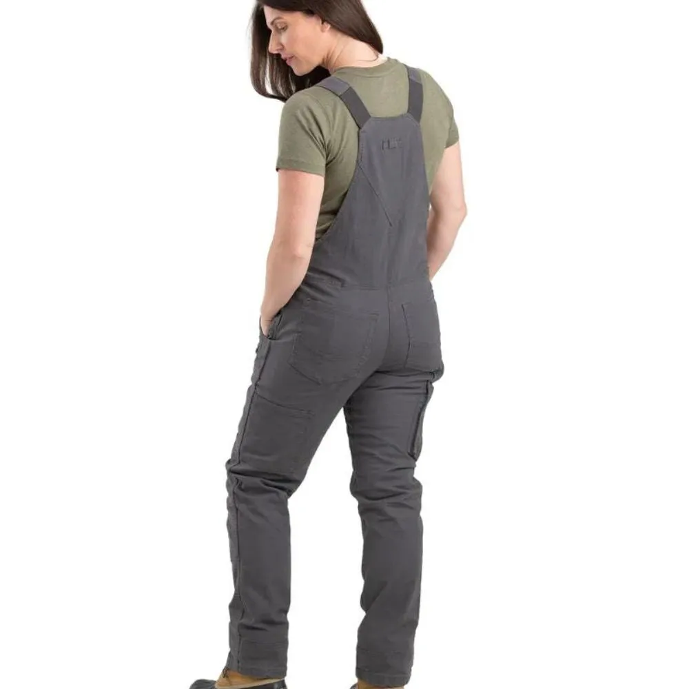 Berne Women's Flex Softstone Duck Unlined Bib Work Overall WB922 - Titanium Grey