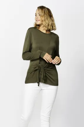 Betty Basics Monaco Knot Top in Olive