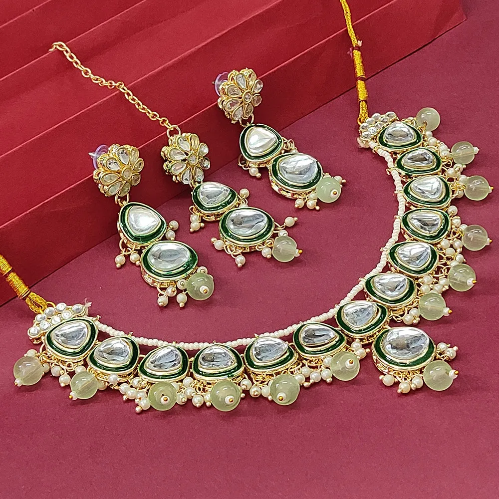 Bhavi Jewels Kundan Gold Plated Choker Necklace Set