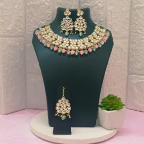 Bhavi Jewels Kundan Gold Plated Choker Necklace Set