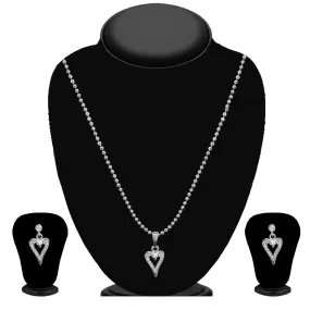 Bhavi Jewels Silver Plated Austrian Stone Pendant Set