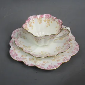 Bone China Charles Wileman Trailing Ivy Trio Antique Victorian c1891