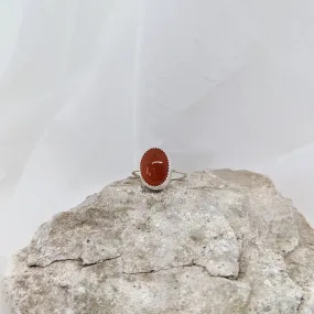 Carnelian Ring with Serrated Bezel