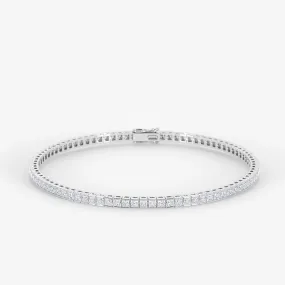 Channel Set Diamond Tennis Bracelet 18K White Gold