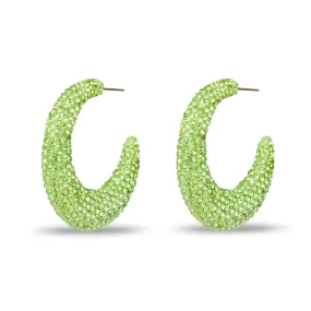 CHARTREUSE ARCHER PAVE HOOP EARRINGS