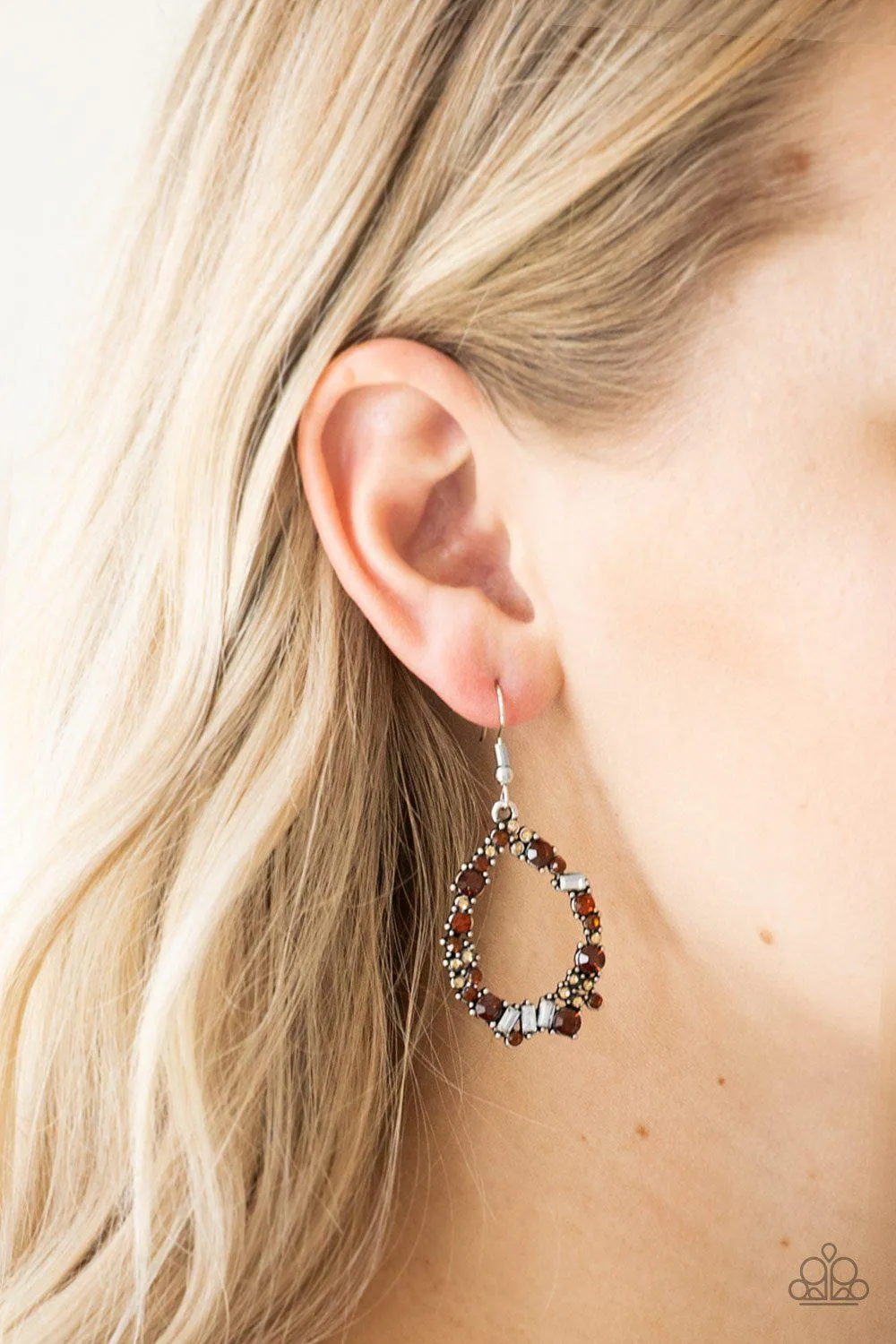 Crushing Couture Multicolored Gem Teardrop Earrings - Paparazzi Accessories