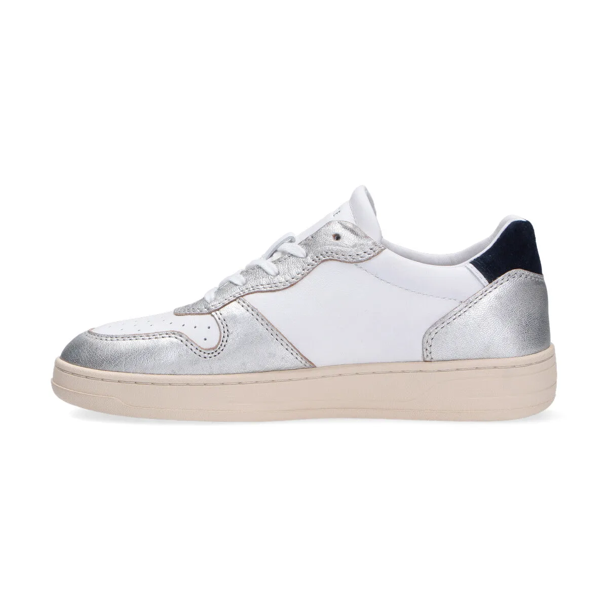 D.A.T.E. sneaker Court Laminated white silver