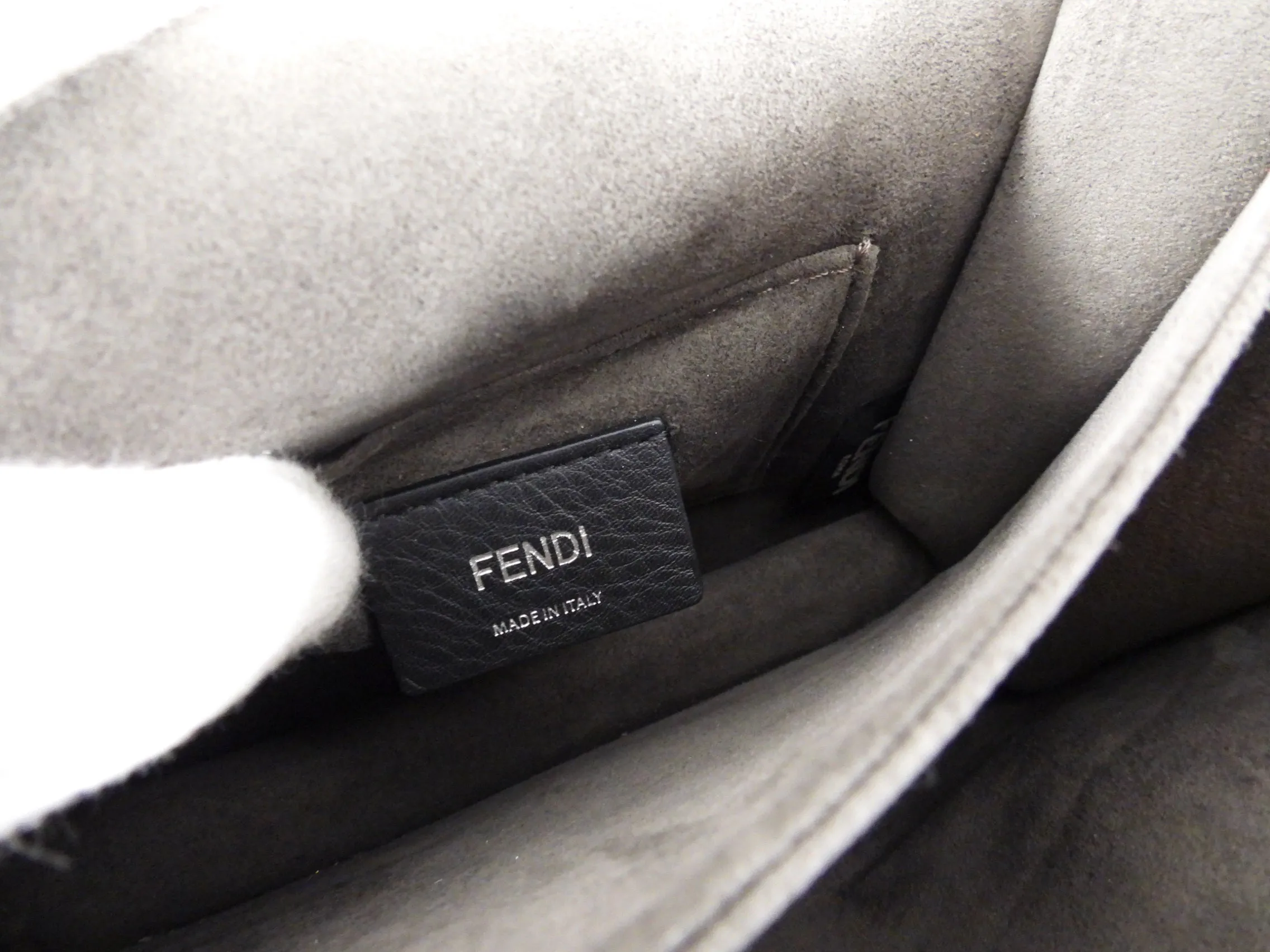 Fendi Dark Red Leather Kan 1 Shoulder Bag