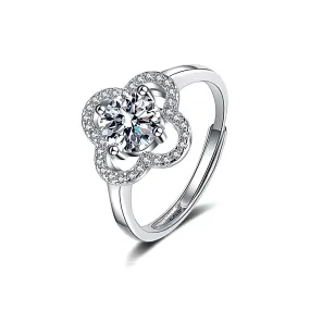 Four Leaf Clover Moissanite Ring