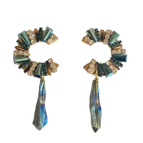 Gemstone C Drop Earrings