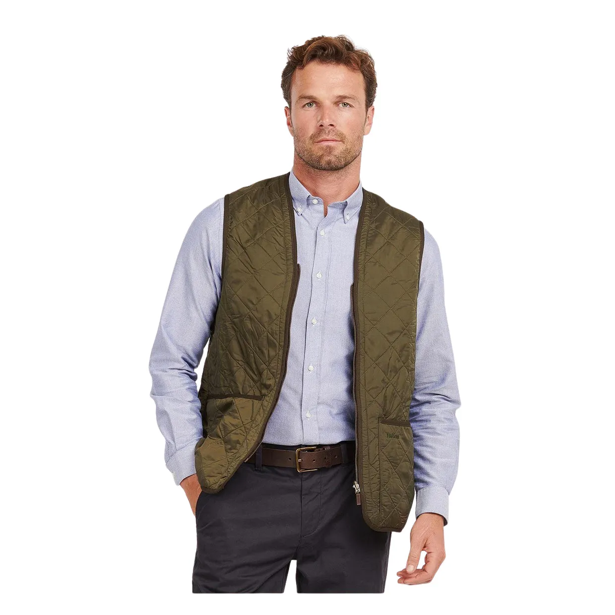 Gilet Uomo Barbour Polarquilt Zip-In Liner Verde