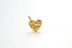 Gold Hammered Wholesale Heart Vermeil Charm- 18k gold plated Sterling Silver, Stamping Blank Heart Charm Pendant, Heart Blanks, Hammered Heart, 43