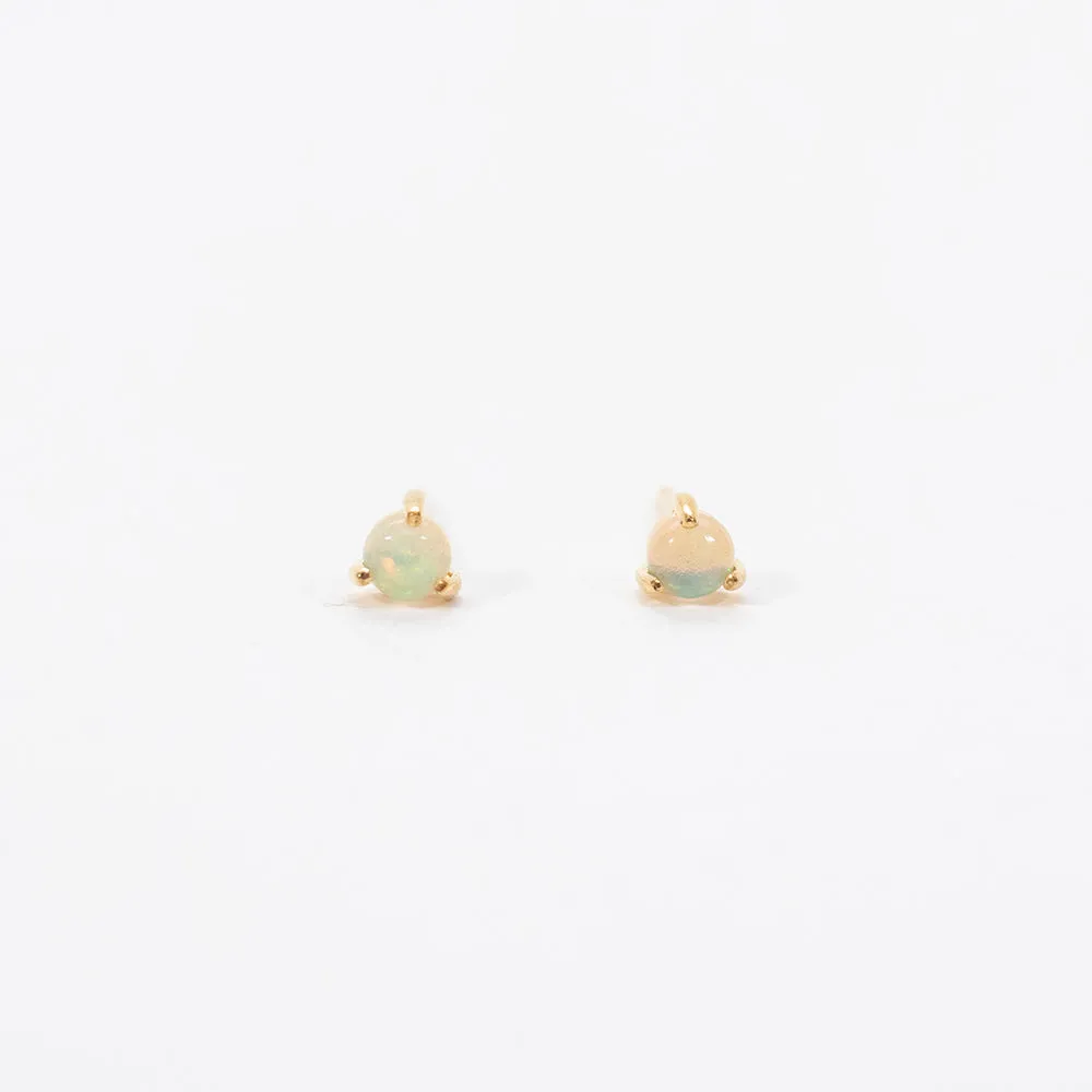 Gold Vermeil Small Opal Prong Set Studs