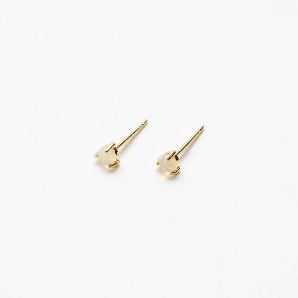 Gold Vermeil Small Opal Prong Set Studs