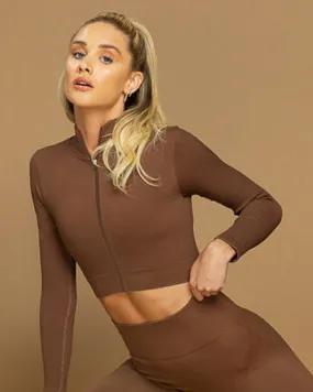 Gym Goddess Danu Zip up Coco Brown