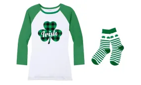 Haute Edition Women's St. Patrick's Day Tops With Matching Socks