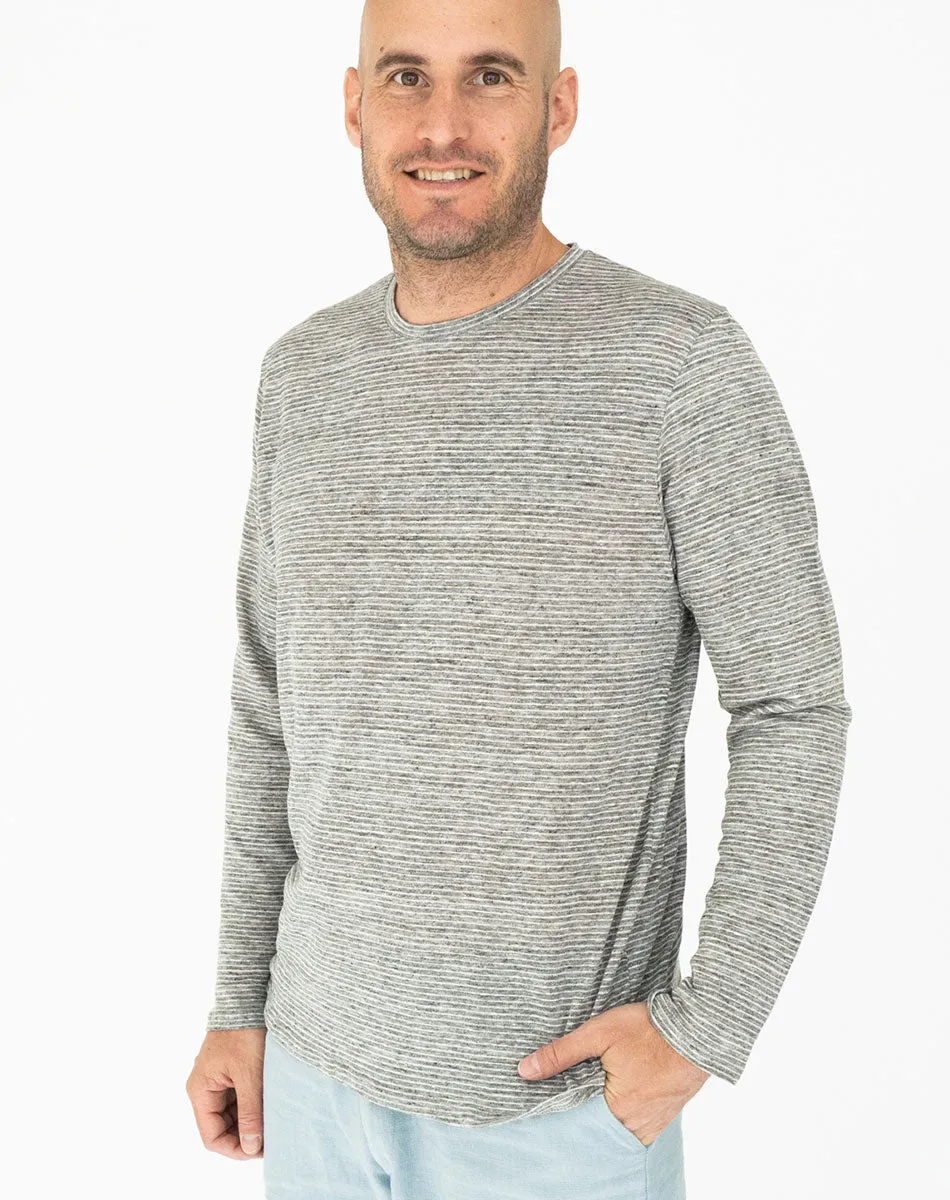 Linen Longsleeve T-Shirt gray - Men