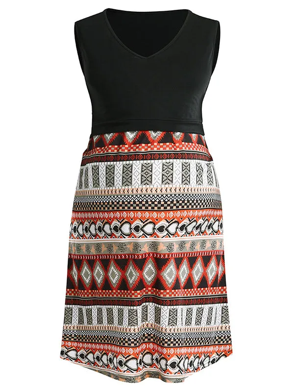 Momnfancy Bohemian Print Draped Nursing Maternity Mini Dress