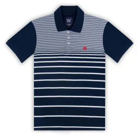 Navy with White Stripe Polo