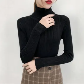 One-Size Ribbed Turtleneck (Black)