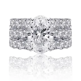 Oval Cut Bridal Set with Half-Eternity Band