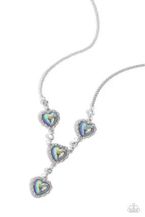 Paparazzi Stuck On You Silver Necklace & Earring Set