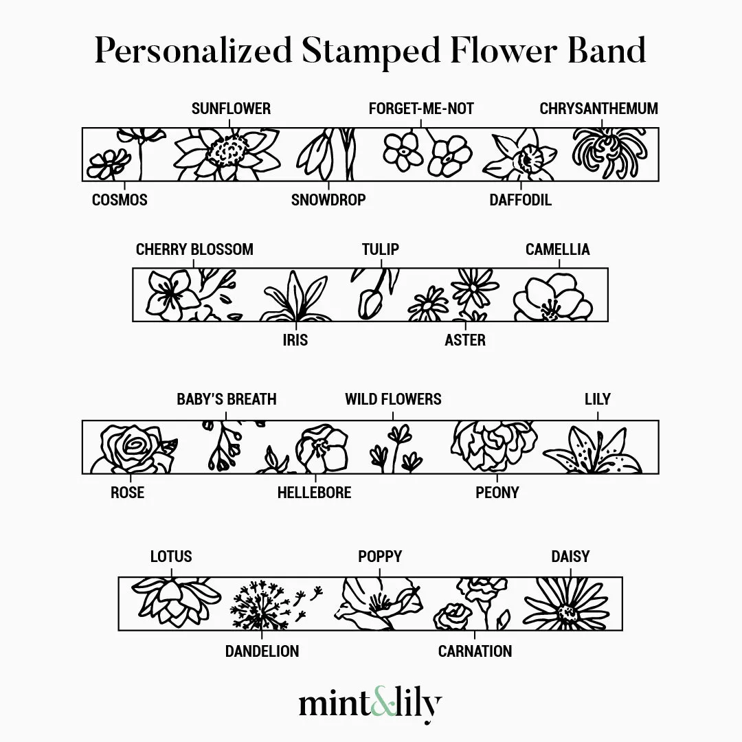 Personalized Stamped Flower Band