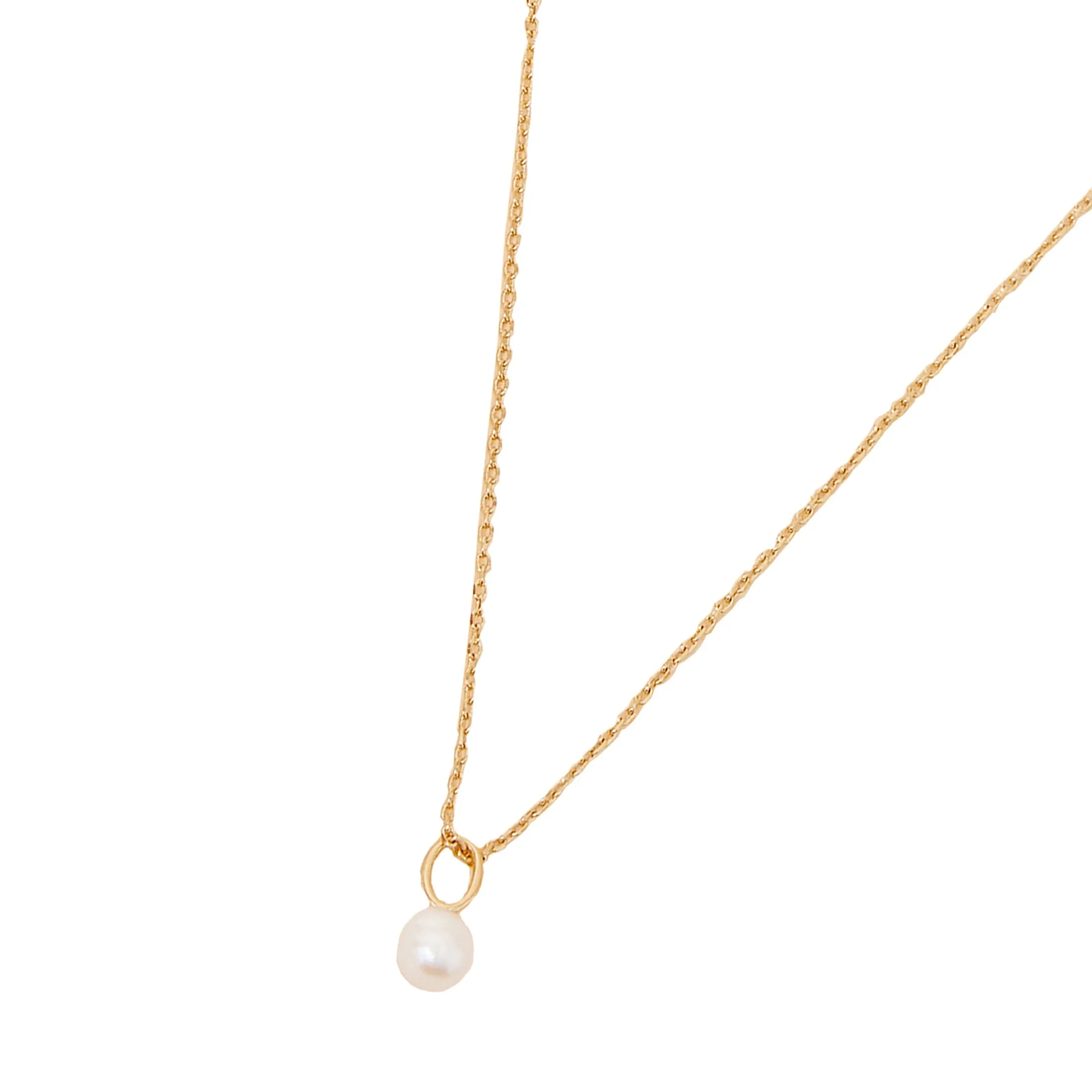 Real Gold Plated Z Delicate Pearl Pendant Necklace