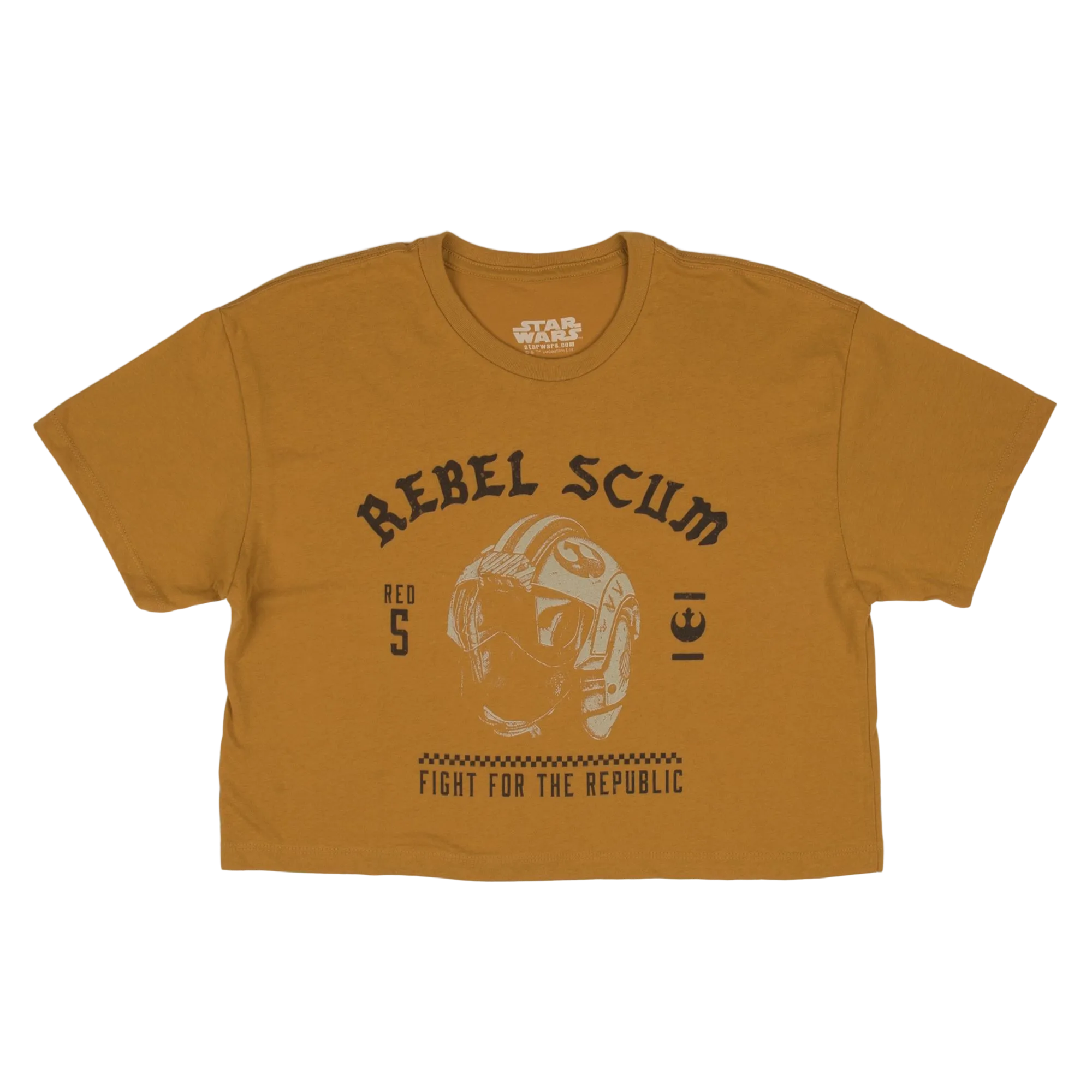 Rebel Scum Pilot Helmet Cropped Gold Tee