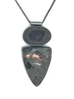 Rock and Copper Ore Bezel Set Necklace