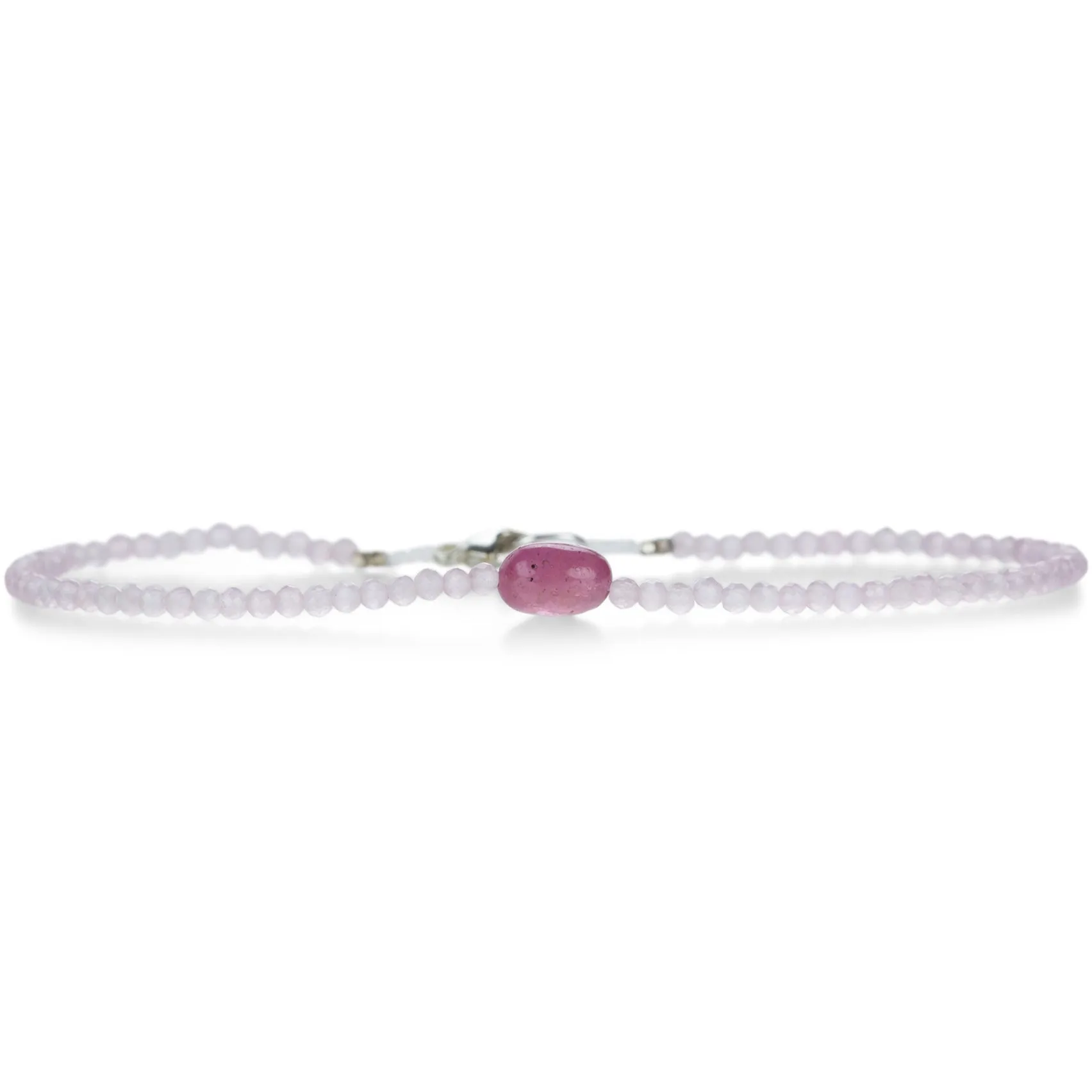 Rose Quartz and Ruby Bracelet