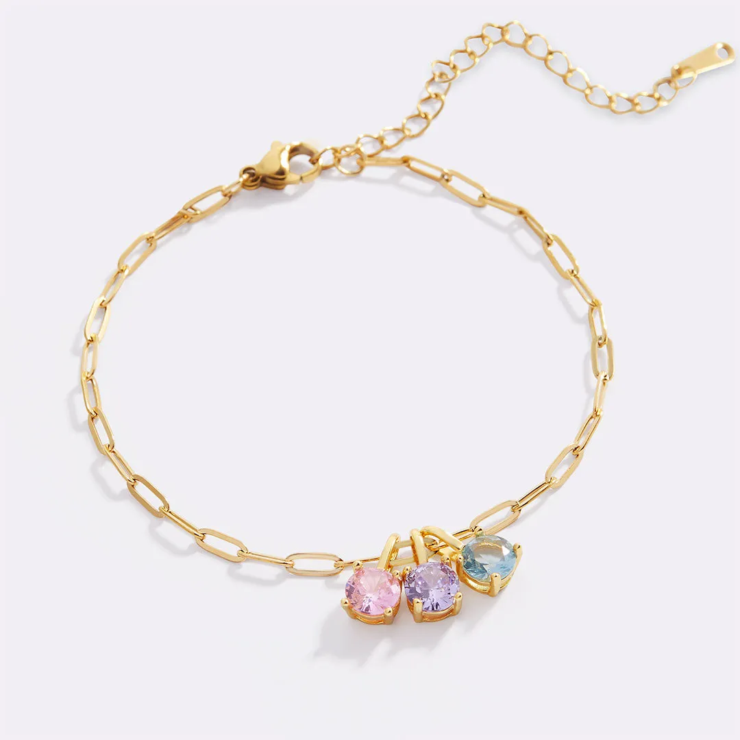 Round-Cut Birthstone Bracelet