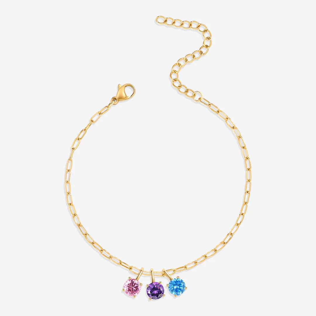 Round-Cut Birthstone Bracelet