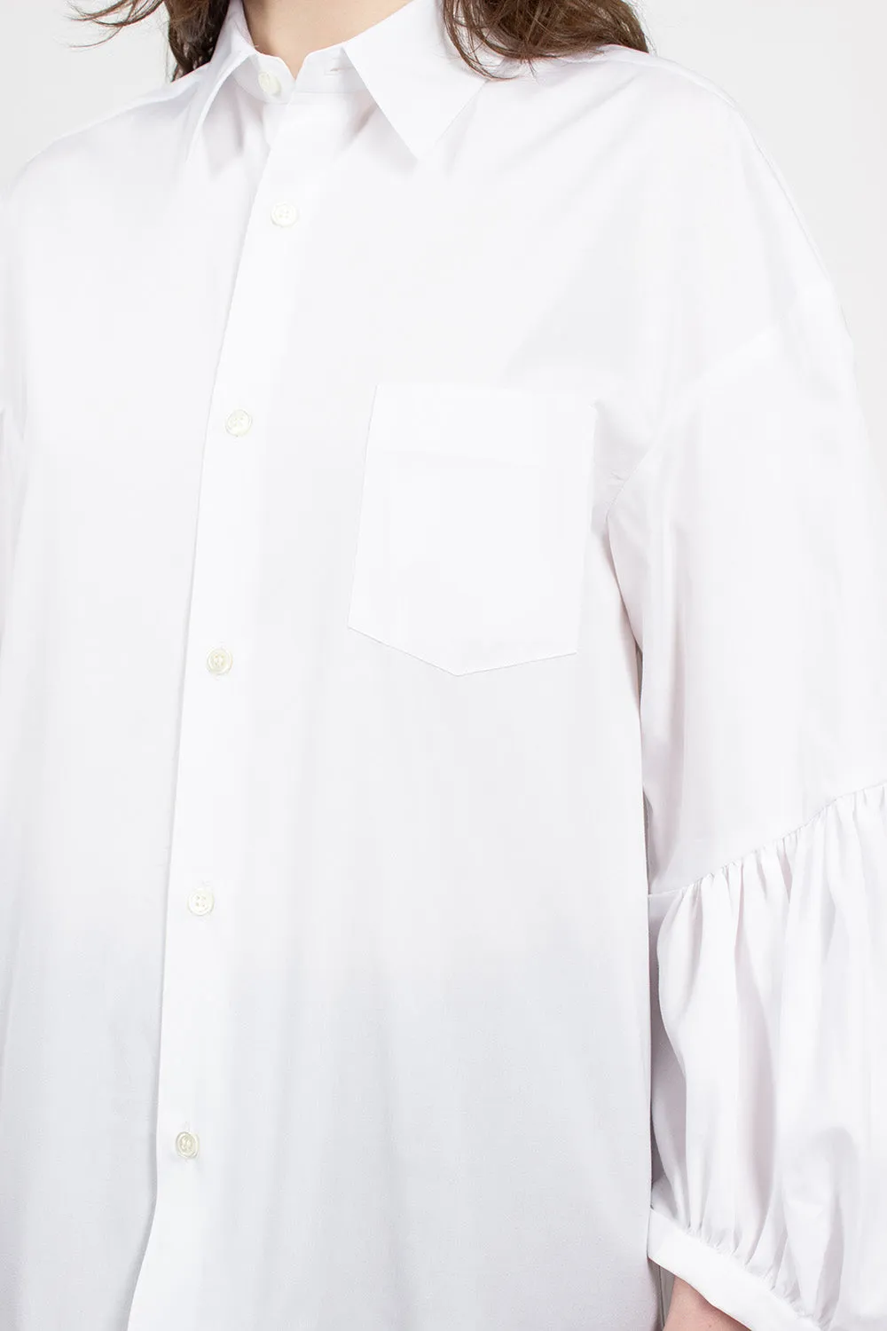 Ruffle Shirt Dress White