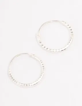 Sterling Silver Diamante Hoop Earrings 12mm