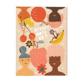 Sticky Note Set, Fruity Femmes | Carolyn Suzuki Studio