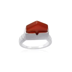 Vama | Lionel Ring | Metal-Sterling Silver | Stone-Red Carnelian | Finish-Shiny