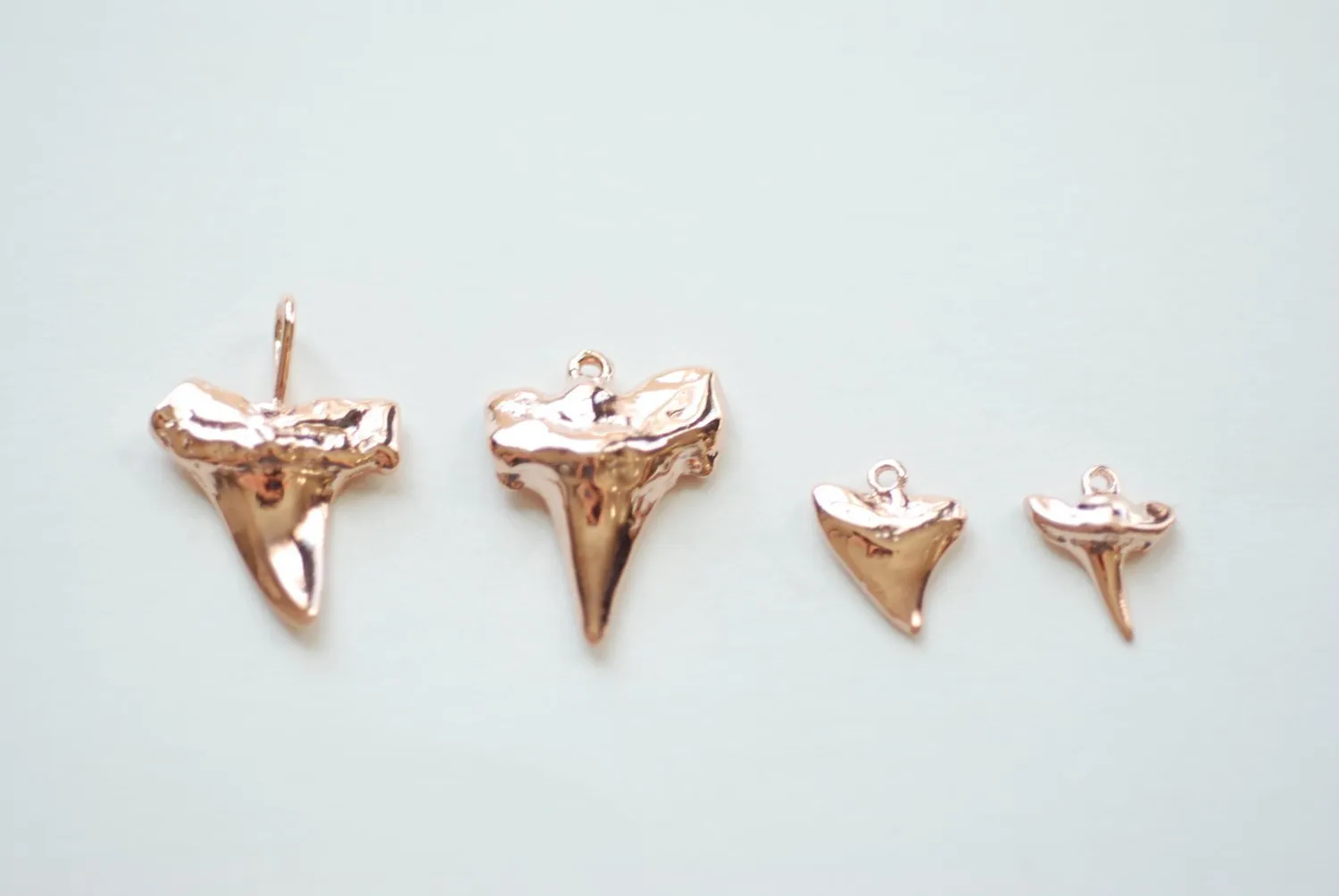 Vermeil Rose Wholesale Gold Shark Tooth Pendant, Vermeil gold shark tooth charm,18kt gold plated over sterling silver, gold plated Charms