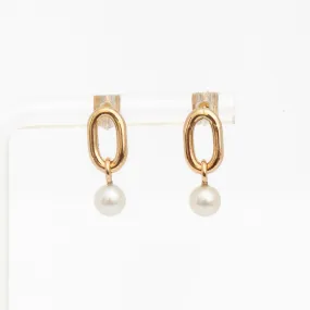 XXL Link & Dangling Pearl Earrings